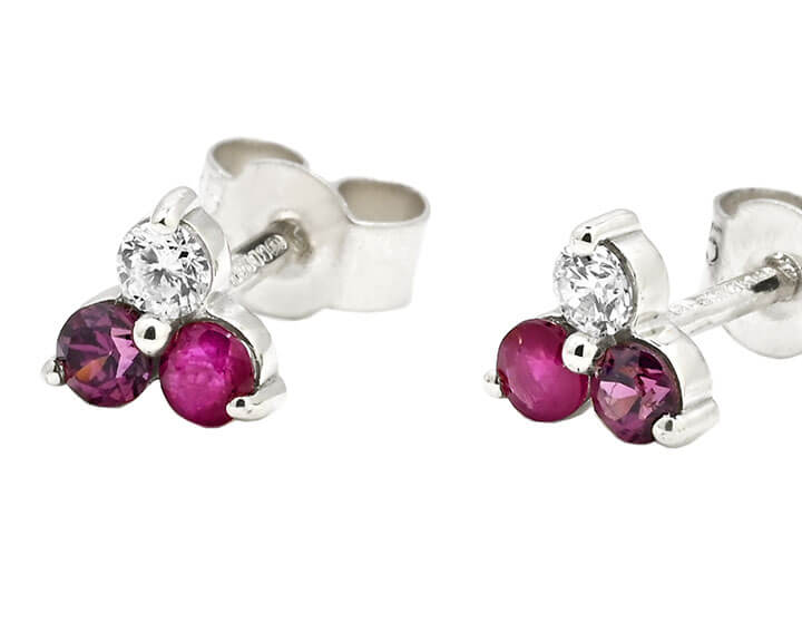 Rhodolite garnet clearance stud earrings