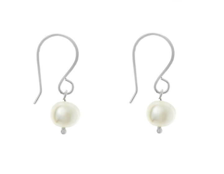 Ivory pearl hook earrings