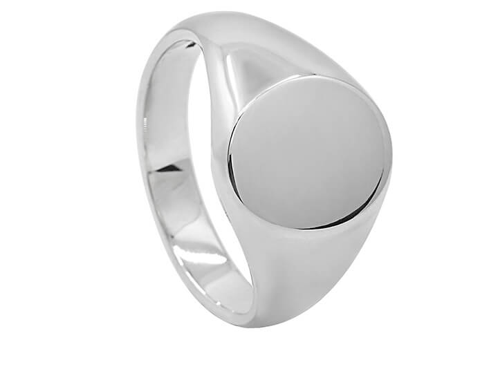 Customisable Oval Faced Sterling Silver Signet Ring