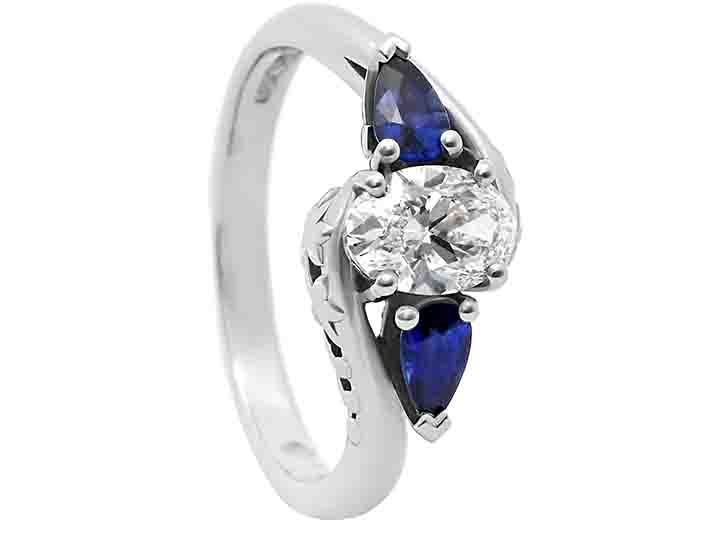 Maisie's Diamond and Sapphire Cherry Blossom Engagement Ring