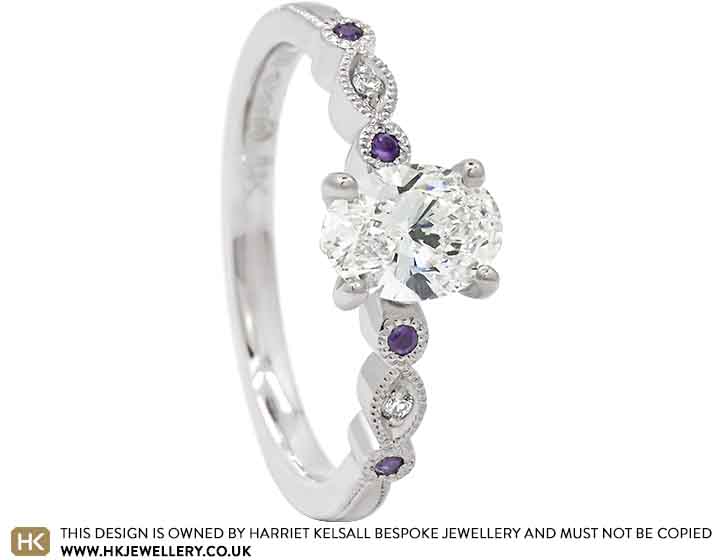 26038 platinum diamond and amethyst engagement ring 2