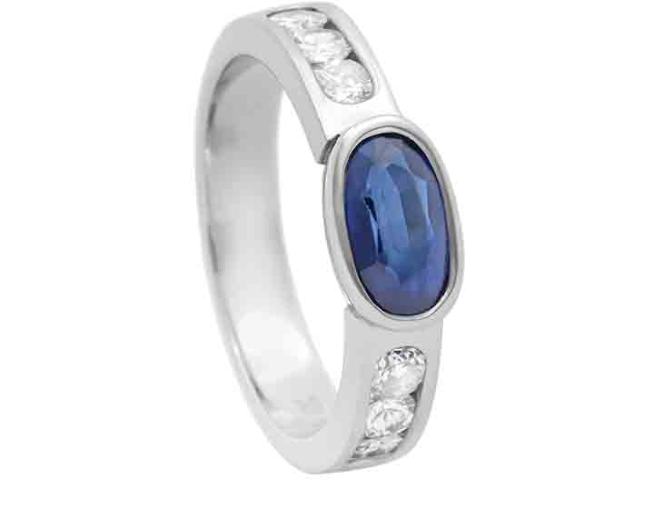 Amanda's Redesigned Platinum Sapphire and Diamond Ring