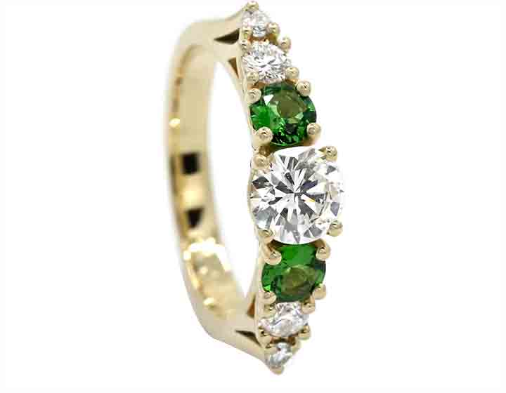 Denise's Tsavorite and Diamond Redesigned Anniversary Ring