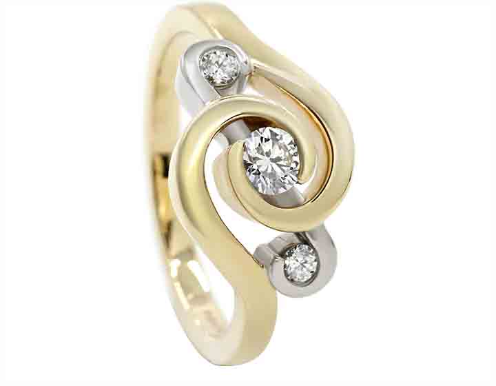 Gill's Diamond and Mixed Metal Swirl Eternity Ring