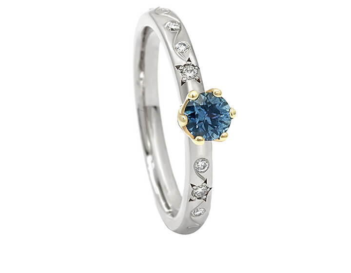 Unique Forget Me Not Inspired Fairtrade Gold Engagement Ring