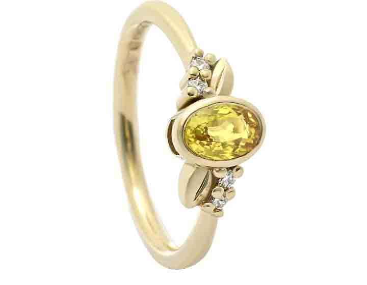 Siobhan's Yellow Sapphire Botanical Inspired Engagement Ring