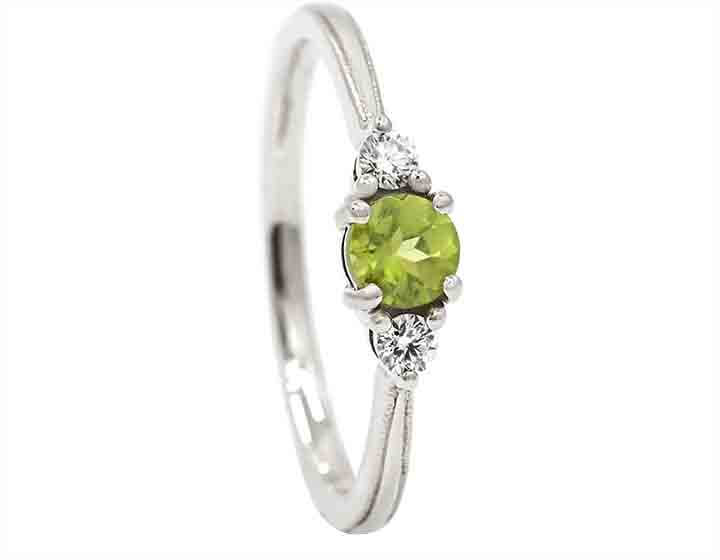 Fairtrade 9ct White Gold Engagement Ring with Peridot