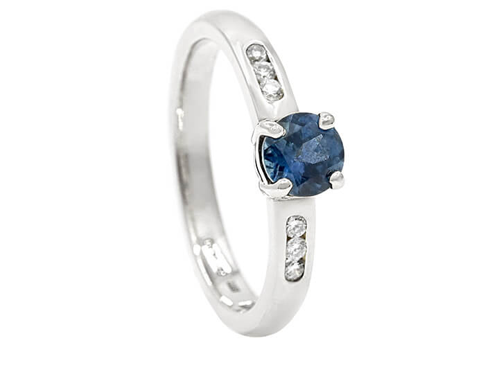 Handmade White Gold Ring with Cornflower Blue 0.61ct Sapphire