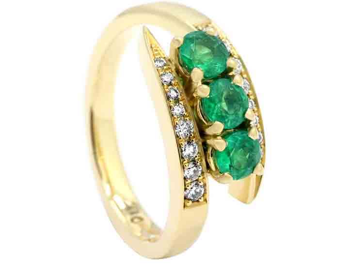 Lucie's 18ct Yellow Gold and Emerald Engagement Ring