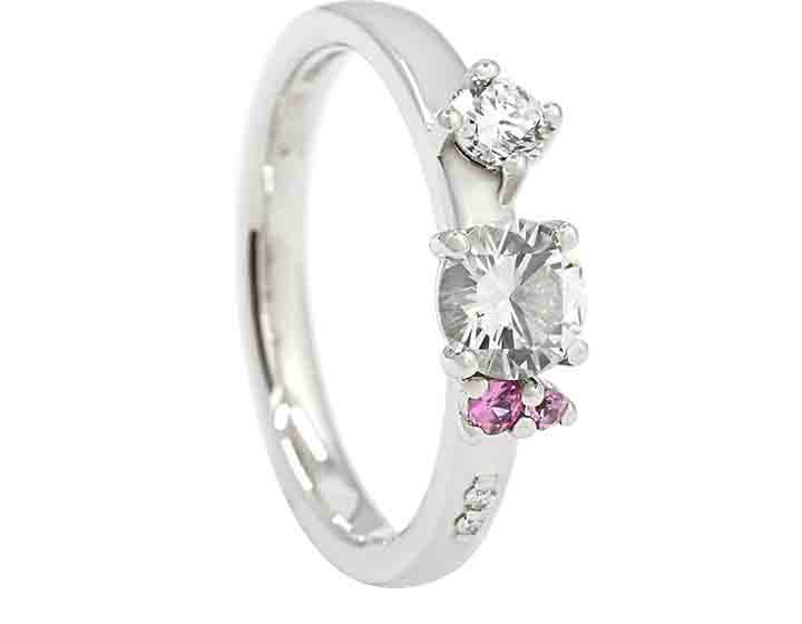 Kate's Redesigned Diamond and Pink Sapphire Engagement Ring