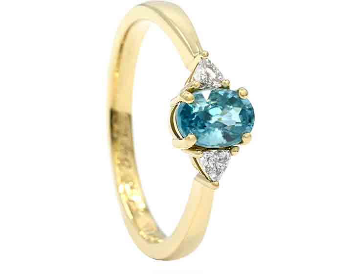 Natalie's Sentimental Blue Zircon and Diamond Ring