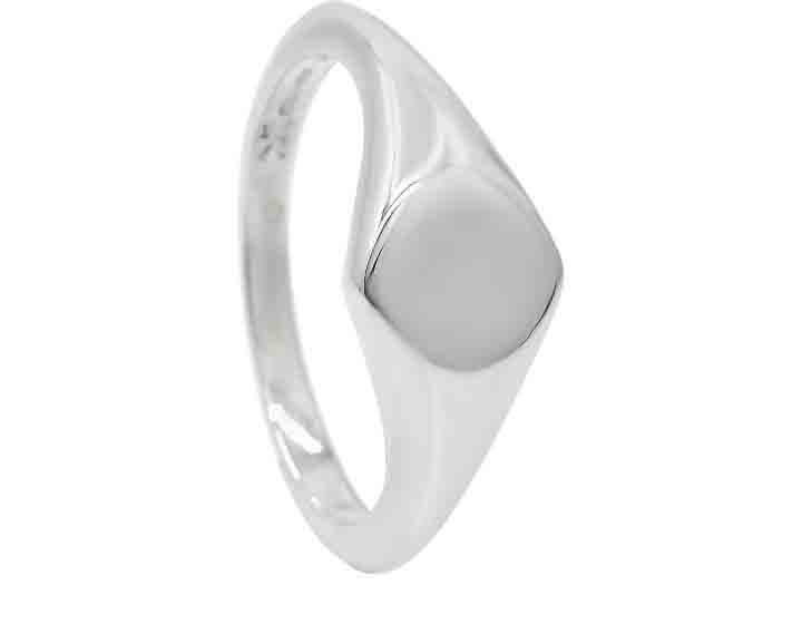 Sterling Silver Softened Marquise Shaped Signet Ring