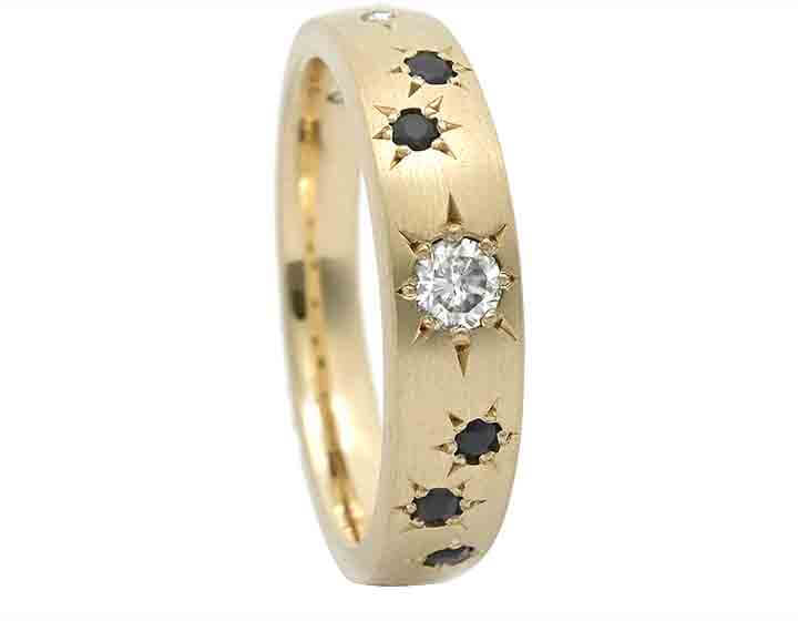 Jo's 9ct Yellow Gold Sapphire and Diamond Star Set Ring