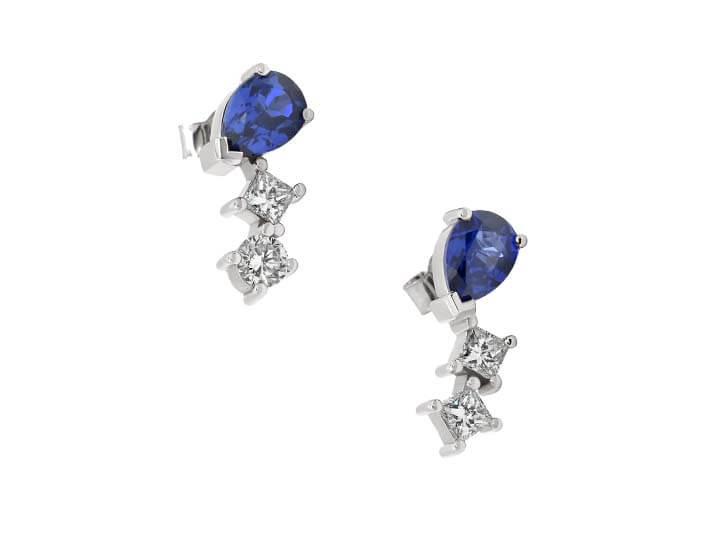 Sue's Re-purposed Sapphire and Diamond Earrings