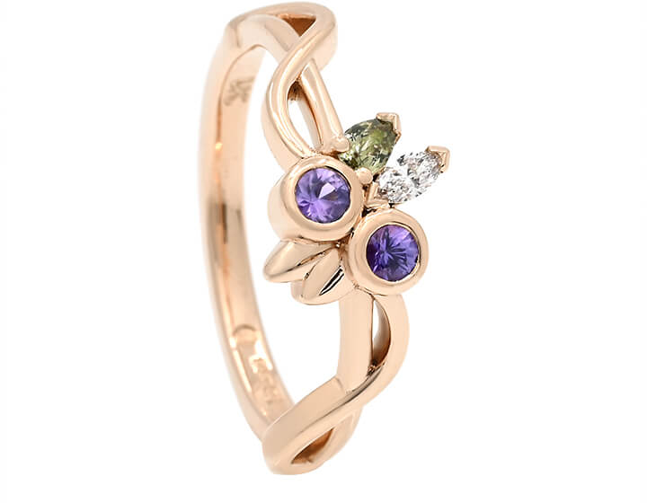 Mixed Gemstones for Zoe's Floral Ring