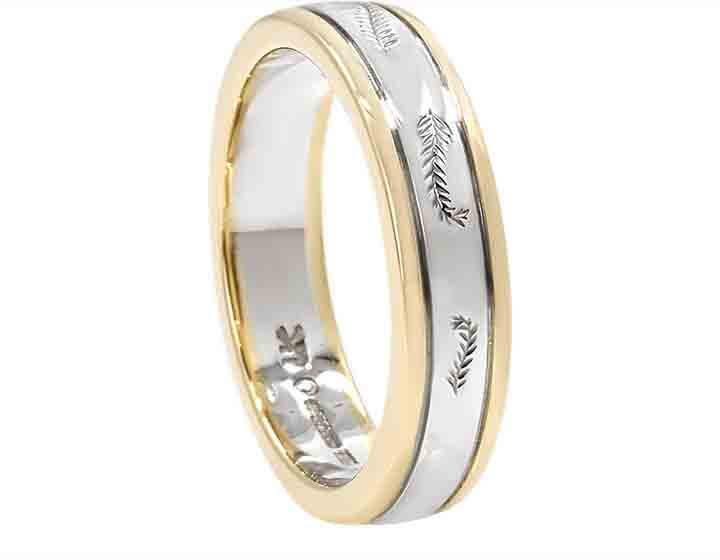 Morgan's Fern Engraved Wedding Ring