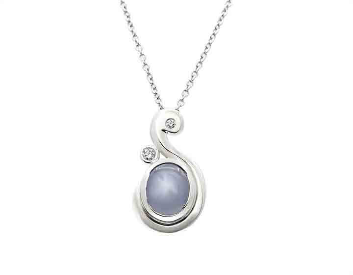 Swirl Inspired Star Sapphire Necklace