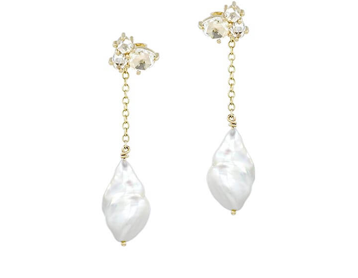 Stephanie's Dual Style Diamond and Pearl Earrings