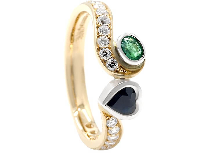 Michele's dress ring using her own gemstones