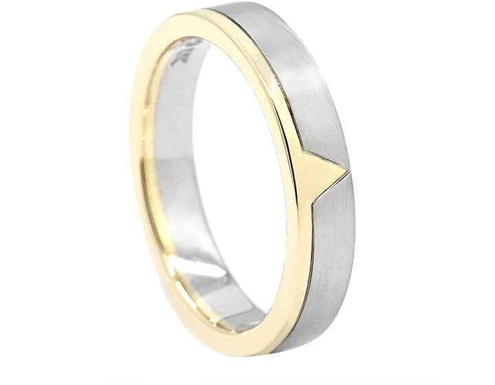 Danny's Mixed Metal Geometric Wedding Ring