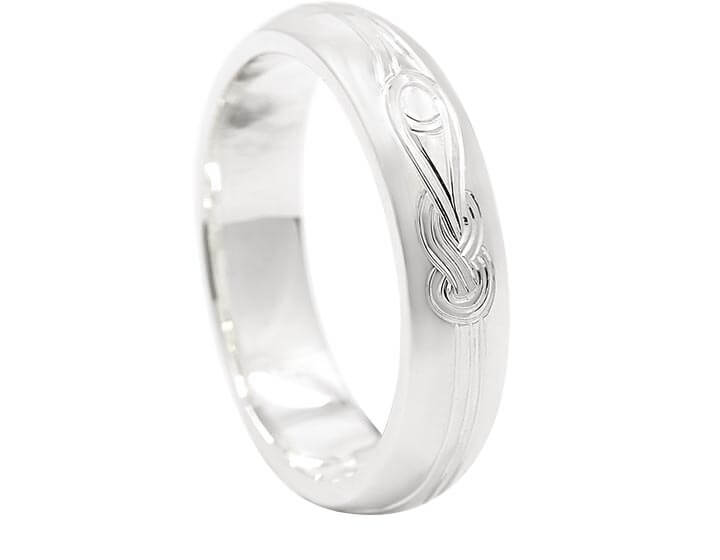 James' Eight Knot Engraved Wedding Ring