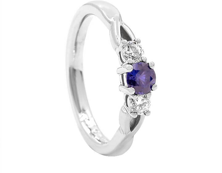 Emma's Purple Sapphire and Diamond Trilogy Engagement Ring