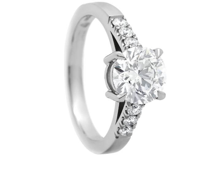 Keshvi's Platinum and Brilliant Cut Diamond Engagement Ring