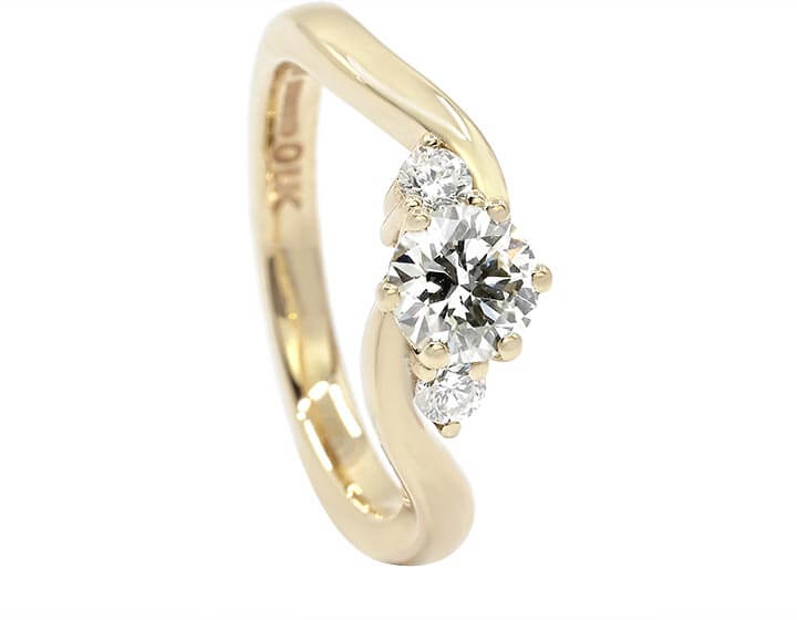 Vikki's Yellow Gold Diamond Trilogy Engagement Ring