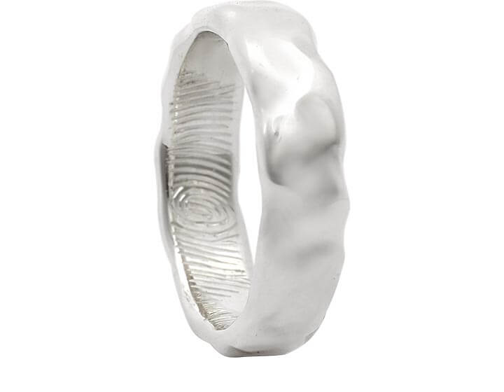 Sarah-Jane's Fingerprint Ripple Wedding Ring