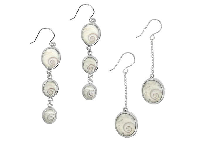 Colleen's Sterling Silver Shiva Shell Drop Earrings