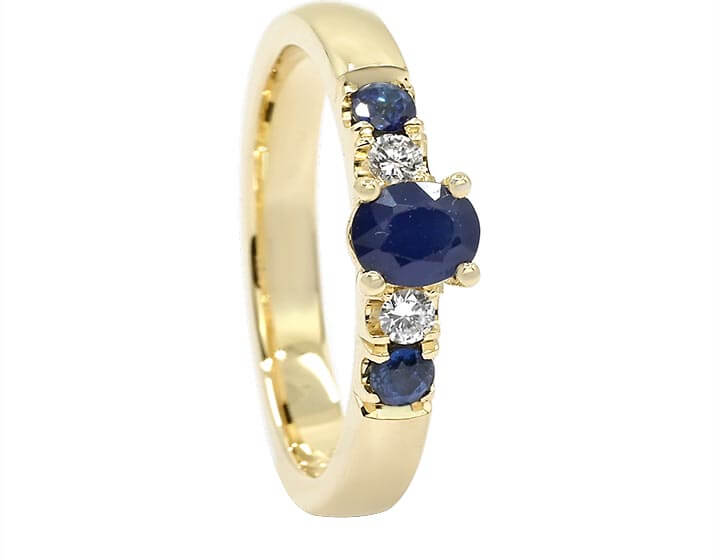 Julie's Blue Sapphire and Diamond Ring