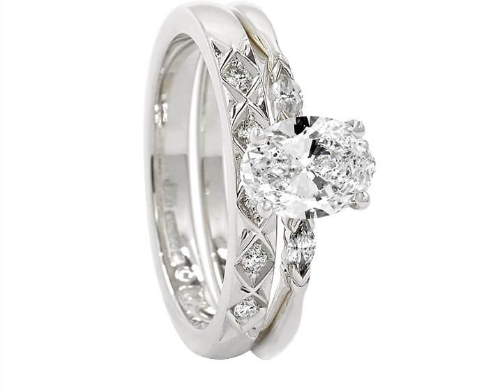 Becca's Marquise Grain Set Diamond Wedding Ring