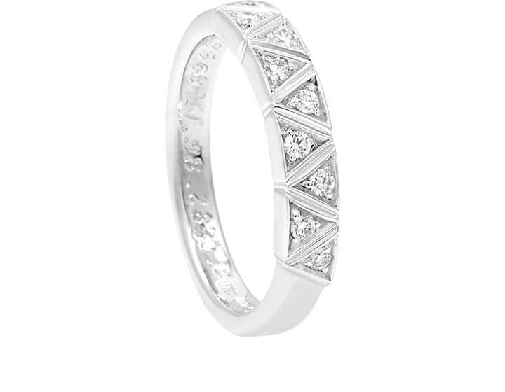 A Geometric Diamond Wedding Ring for Beth