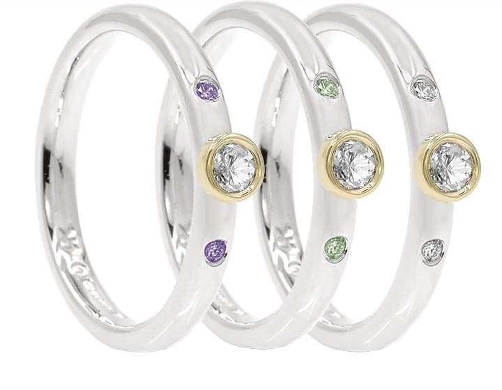 Bespoke Trio of Birthstone Rings