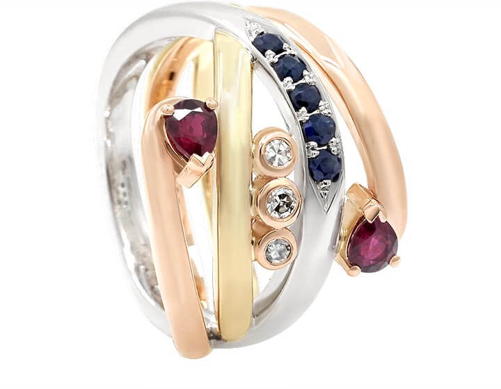 Sandra's Redesigned Mixed Metal and Stone Eternity Ring
