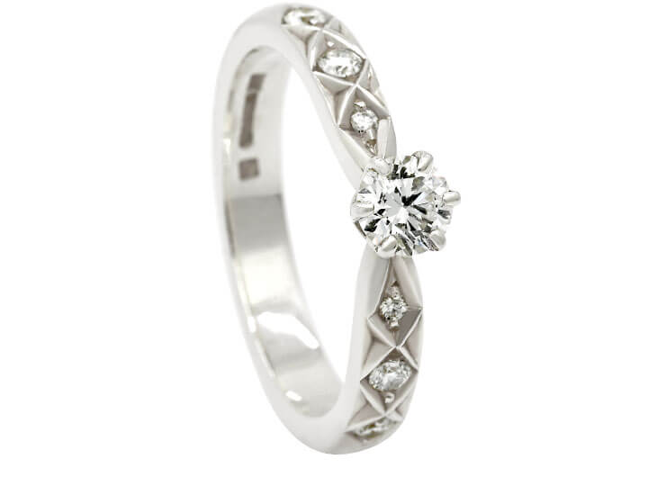 Celtic Style Diamond Engagement Ring