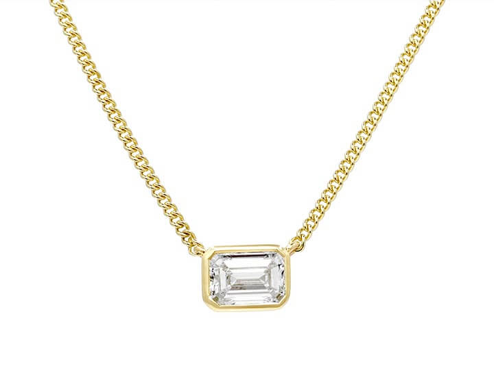 An Emerald cut Laboratory Grown Diamond Necklace for Julie