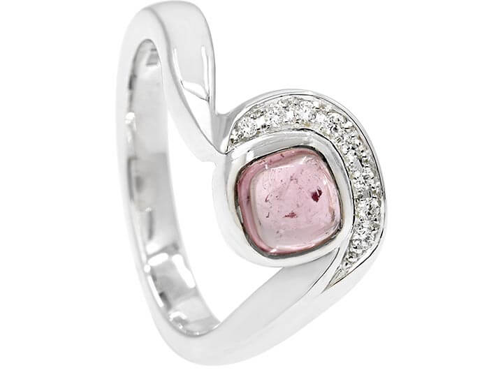 Katie's Sterling Silver, Pink Tourmaline Engagement Ring