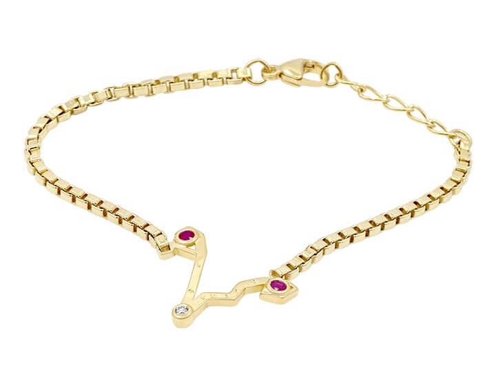 Zaylie's 9ct Yellow Gold Pisces Constellation Inspired Bracelet