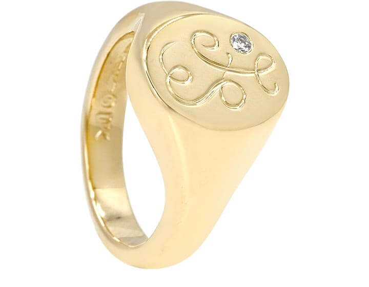 Freya's Initials Engraved Signet Ring