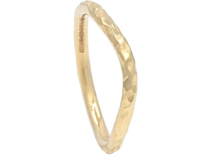 Nicole's Fitted Wave Hammered Wedding Ring