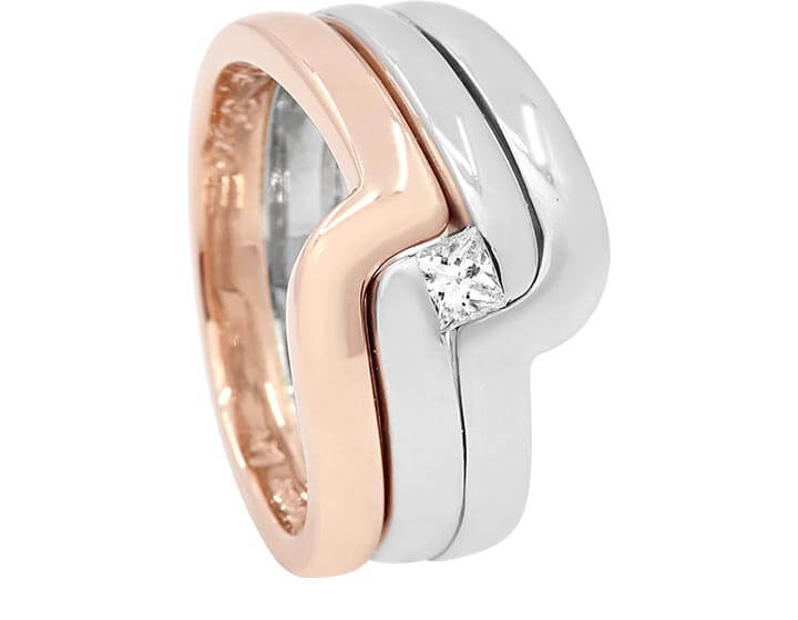 Striking Rose Gold Contrasts in Freya's Wedding Set