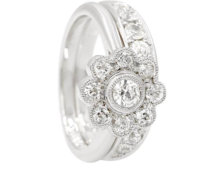 A Floral Halo and Diamond Eternity Set for Felicity