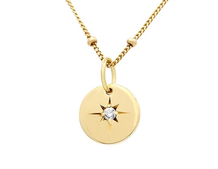 Danielle's Dainty Yellow Gold and Diamond Pendant