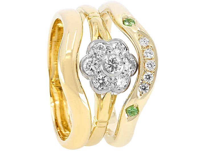 Tsavorite, Diamonds and Fairtrade 9ct Yellow Gold