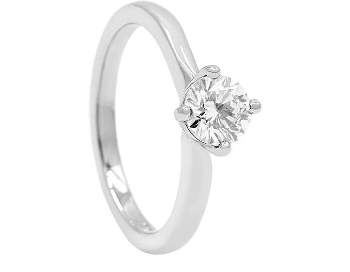 Platinum and diamond Twist Setting Engagement Ring