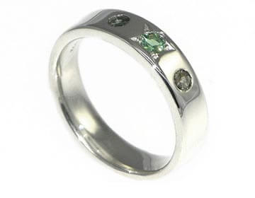 Simon and Angela's eternity ring with a star set Alexandrite