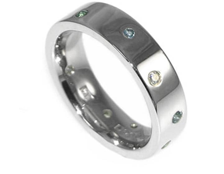 Fiona's eternity ring with scatter set stones