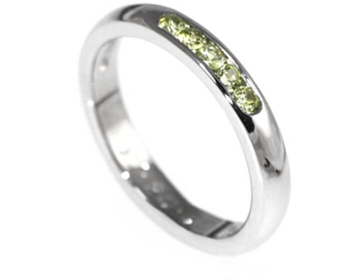 Shelley's peridot and platinum eternity ring