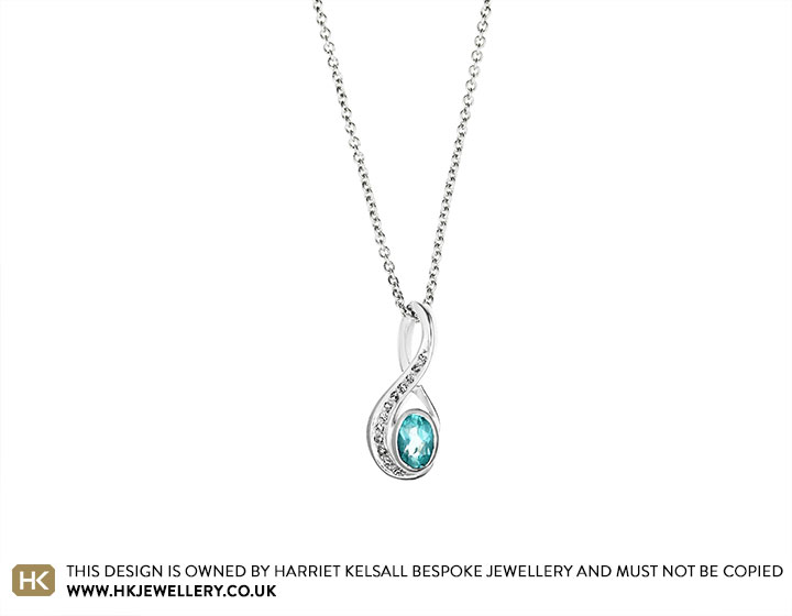 Hannah's surprise aquamarine and diamond pendant